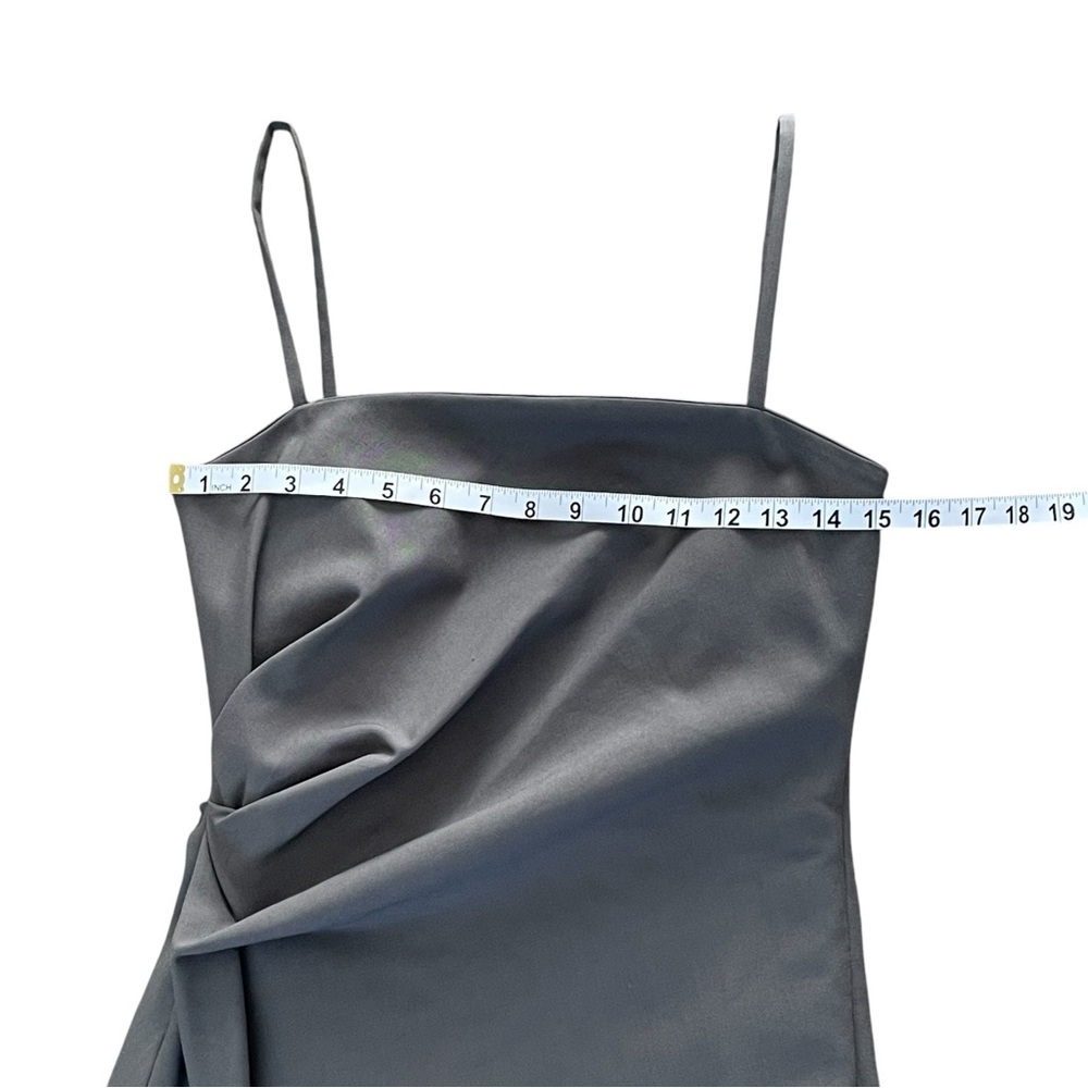 ZARA Long Dress Khaki Gray with Tanks ZW COLLECTION WOOL Blend RUCHED Size: S - Picture 12 of 16